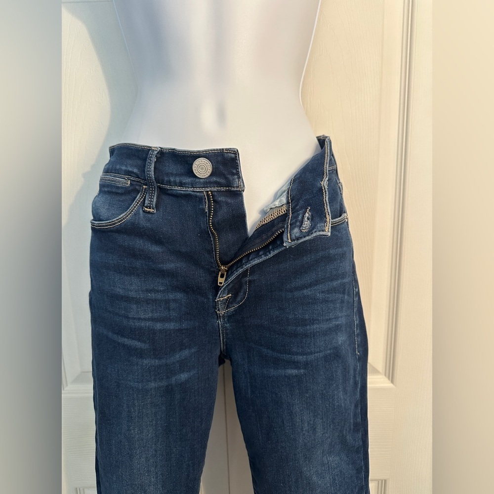 FRAME Le High Straight Jeans Raw Hem Size 27 Stretch Crop - Picture 7 of 11